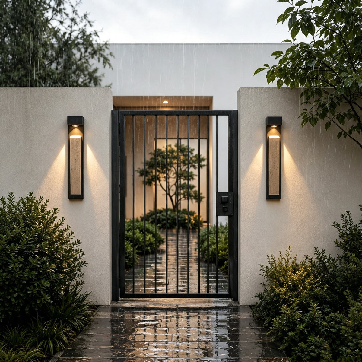 Outdoor waterproof aluminum wall lamp IP65 villa landscape courtyard fence gate lamp long strip wall lamp