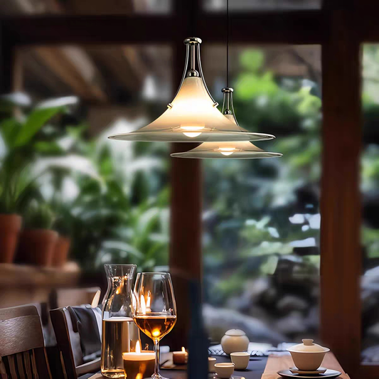 Bauhaus Design Minimalist Silver LED Hanging Chandelier for Bedroom Restaurant Vintage High-end Atmosphere Wabi-Sabi Style Hotel