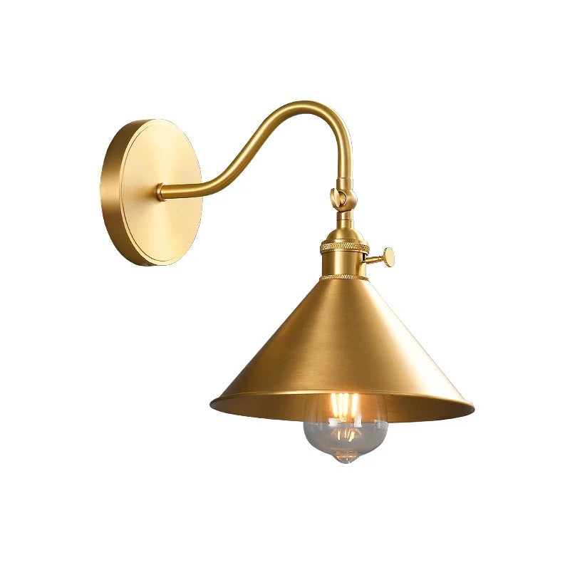 American Light Luxury Brass LED Wall Lamp Modern Design Bedside and Bathroom Use 220V