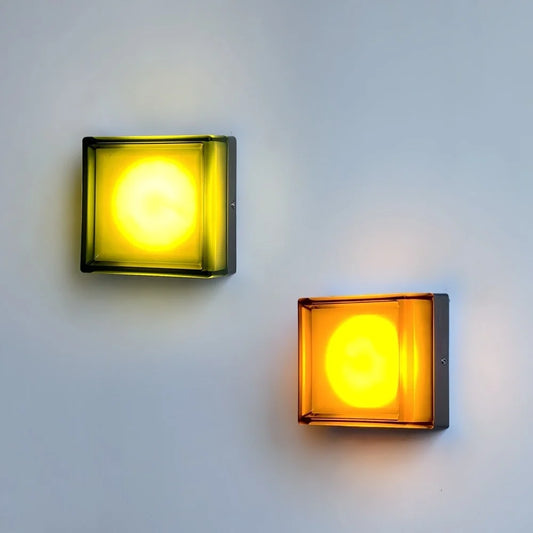 Square Creative Decorative Atmosphere Wall Design-Oriented Bedroom European American Style Indoor Artistic LED Iron Wall Lamp