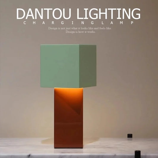 Denmark Pivot Charging Table Lamp Modern Design Battery-Powered Ambient Light Portable Exquisite High-Value Bedroom Lamp