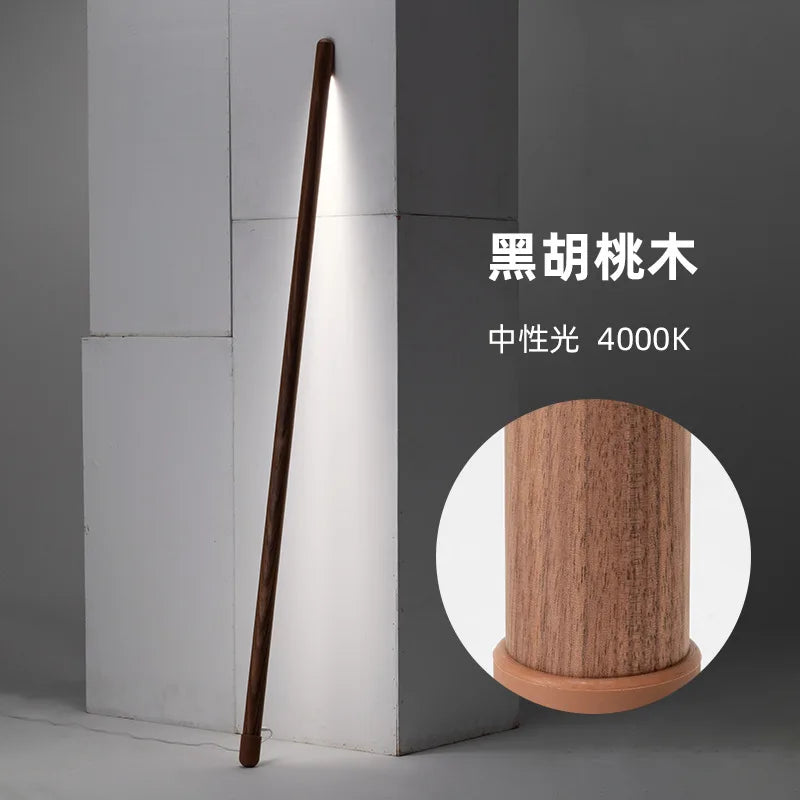 Solid Wood Floor Lamp Wall Light Nordic Bedroom Living Room Modern Design LED Linear Light Remote Control High CRI 95