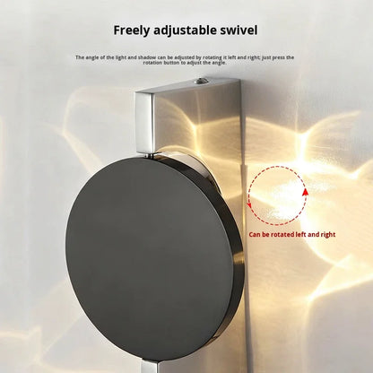 Designer Creative Ripple Shadow Italian Style Minimalist LED Stainless Steel Aluminum Bedside Wall Lamp Wall Switch Control