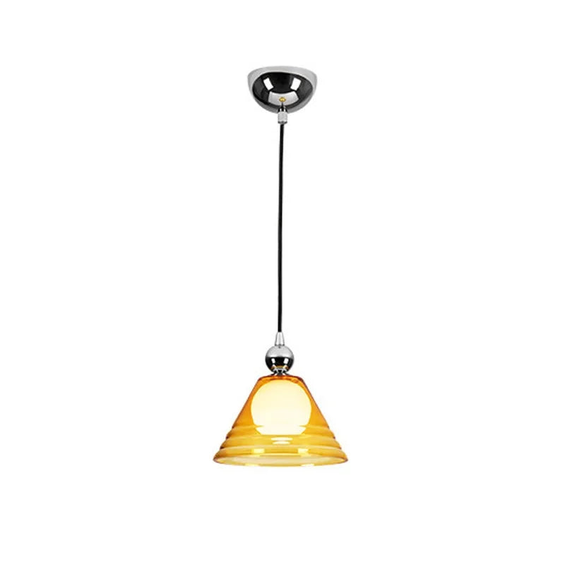 Sunset Glow Silver Iron Glass LED Pendant Light Creative Bauhaus Hanging Bedroom Entrance Hallway Modern Atmosphere