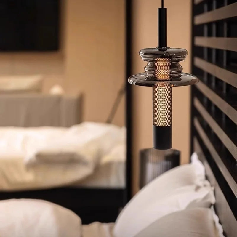 Adjustable Italian-style Light Luxury Hanging Aluminum Bedside Pendant Light Modern Minimalist Aluminum Chandelier