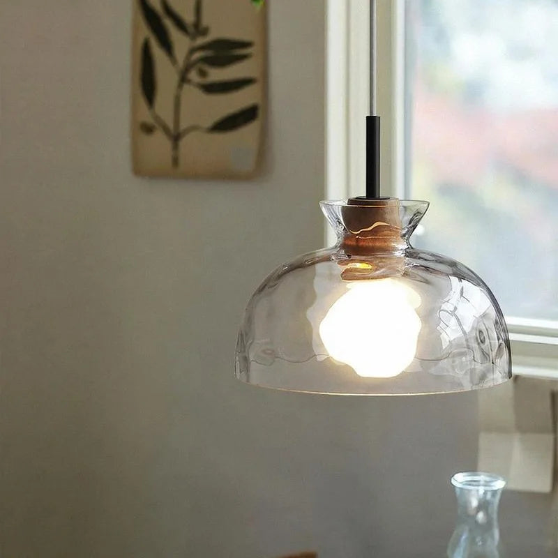 Japanese Wabi-Sabi Style Adjustable Height Restaurant Chandelier Simple Modern Creative Retro Glass Dining Table Bar Lamp Nordic