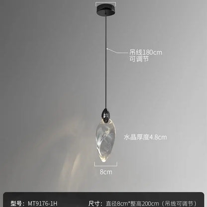 [Cross-border] Black Bamboo Rattan Energy-Saving Bedside Decoration Art Entrance Small Background Magic Stone Chandelier Light
