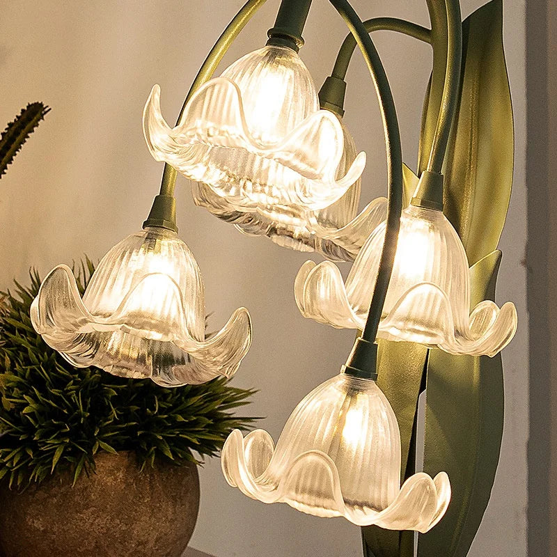 Cross-border French Country Style Flower Table Lamp Push Button Switch Ambient Light Lily of the Valley Design High Aesthetic Value