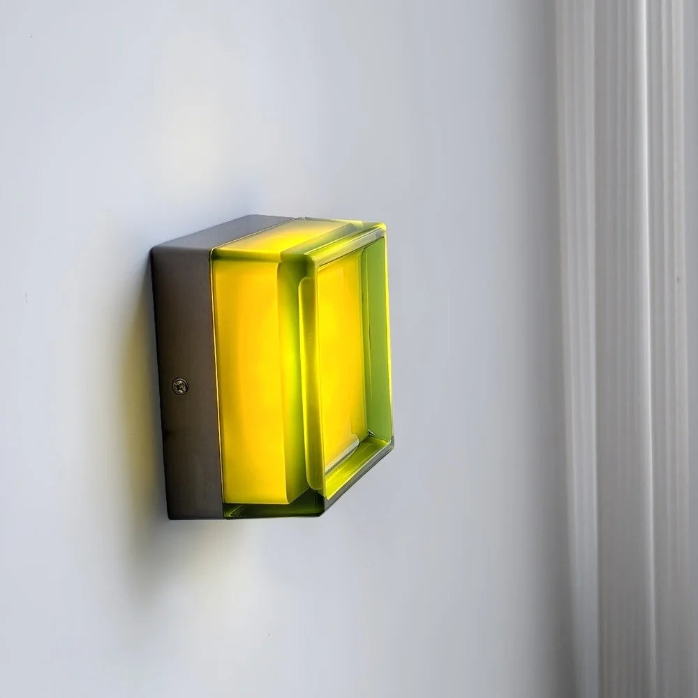 Square Creative Decorative Atmosphere Wall Design-Oriented Bedroom European American Style Indoor Artistic LED Iron Wall Lamp