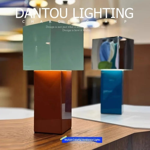 Denmark Pivot Charging Table Lamp Modern Design Battery-Powered Ambient Light Portable Exquisite High-Value Bedroom Lamp