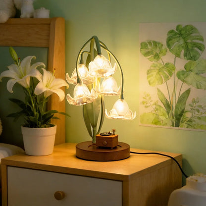 Cross-border French Country Style Flower Table Lamp Push Button Switch Ambient Light Lily of the Valley Design High Aesthetic Value