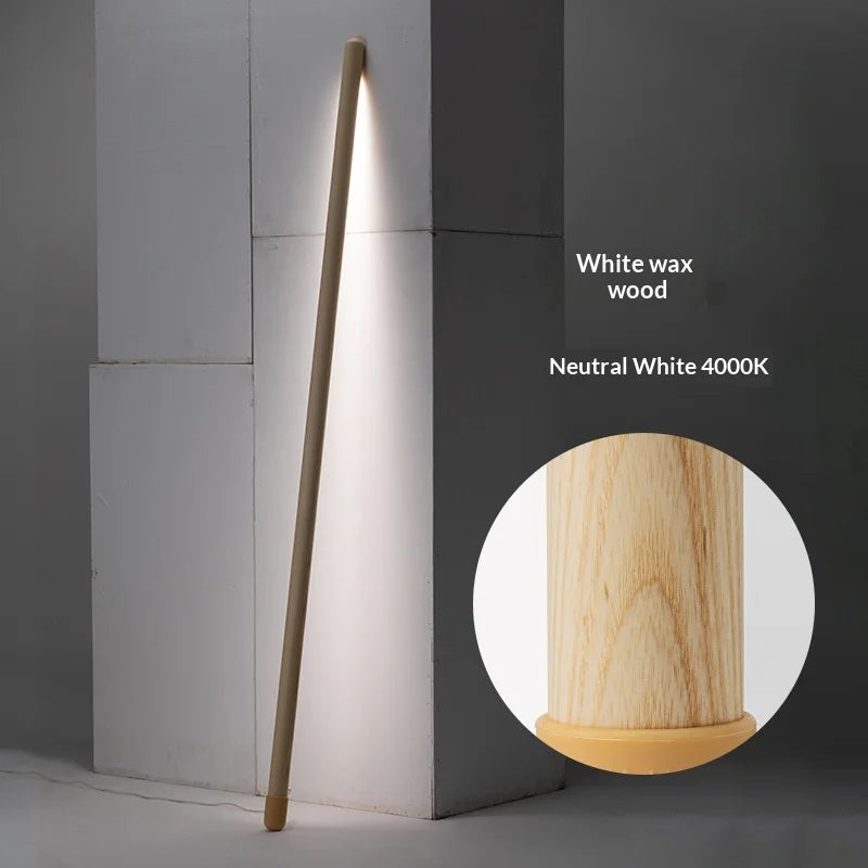 Solid Wood Floor Lamp Wall Light Nordic Bedroom Living Room Modern Design LED Linear Light Remote Control High CRI 95