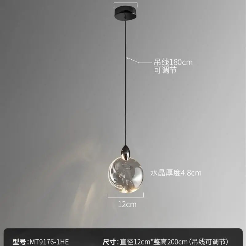 [Cross-border] Black Bamboo Rattan Energy-Saving Bedside Decoration Art Entrance Small Background Magic Stone Chandelier Light