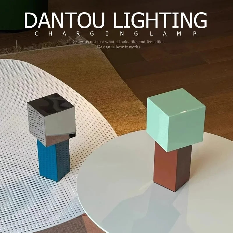 Denmark Pivot Charging Table Lamp Modern Design Battery-Powered Ambient Light Portable Exquisite High-Value Bedroom Lamp