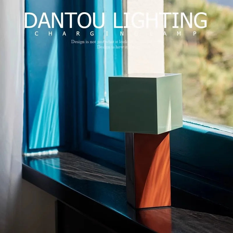 Denmark Pivot Charging Table Lamp Modern Design Battery-Powered Ambient Light Portable Exquisite High-Value Bedroom Lamp