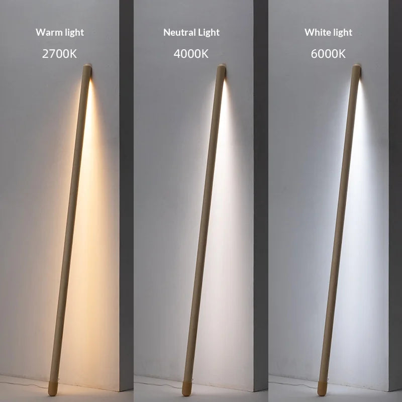 Solid Wood Floor Lamp Wall Light Nordic Bedroom Living Room Modern Design LED Linear Light Remote Control High CRI 95