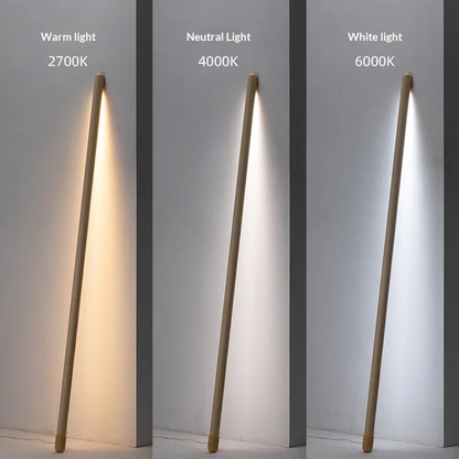 Solid Wood Floor Lamp Wall Light Nordic Bedroom Living Room Modern Design LED Linear Light Remote Control High CRI 95