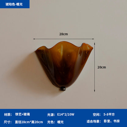 Italian-style light luxury skirt series wall lamp, French modern minimalist hallway, corridor, bedroom, living room, entryway shell glass lamp