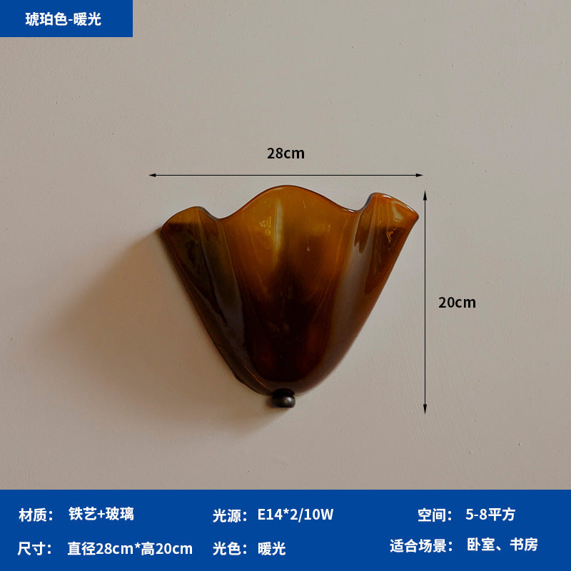 意式轻奢风裙摆系列壁灯法式现代简约走廊过道卧室客厅玄关玻璃灯
