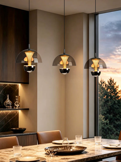 2026 New Style Restaurant Light Grid Design High-End Three-Head Pendant Light for Dining Tables