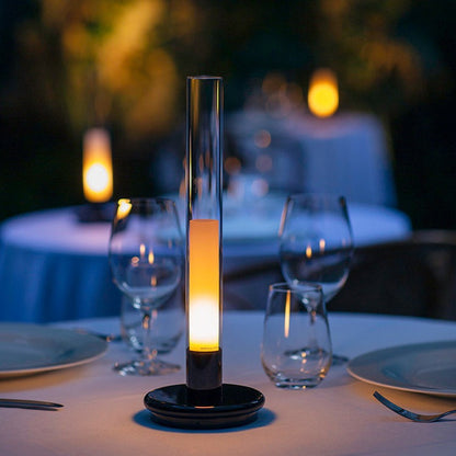 Cross-border rechargeable candle lamp, creative light touch bar, outdoor dining table, coffee table, candle lamp
