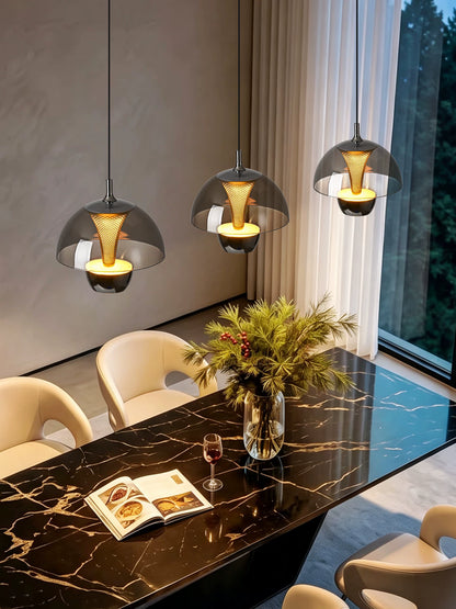 2026 New Style Restaurant Light Grid Design High-End Three-Head Pendant Light for Dining Tables