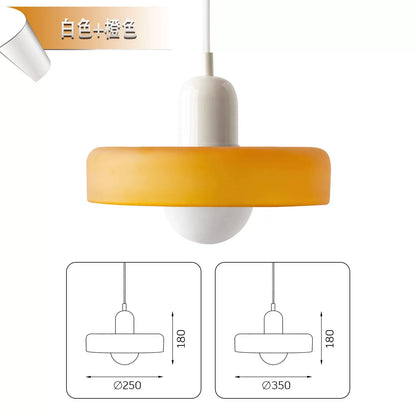 北欧中古风餐厅吊灯现代极简约奶油风餐桌创意设计师玻璃复古彩色