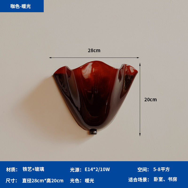 意式轻奢风裙摆系列壁灯法式现代简约走廊过道卧室客厅玄关玻璃灯