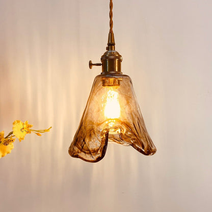 北欧复古日式黄铜玻璃吊灯民宿吧台餐厅卧室床头灯创意个性小吊灯