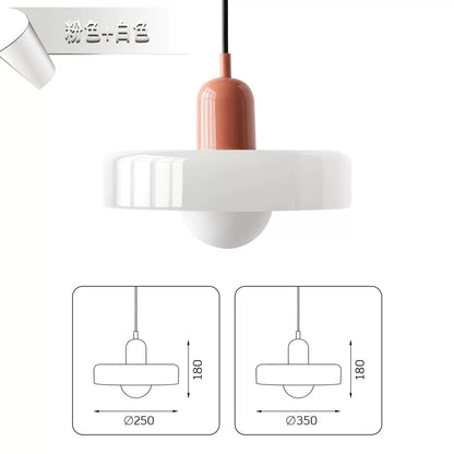 北欧中古风餐厅吊灯现代极简约奶油风餐桌创意设计师玻璃复古彩色