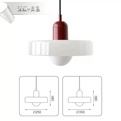 北欧中古风餐厅吊灯现代极简约奶油风餐桌创意设计师玻璃复古彩色
