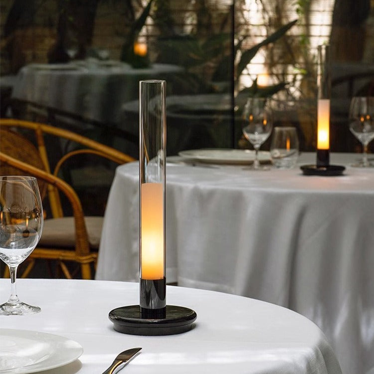 Cross-border rechargeable candle lamp, creative light touch bar, outdoor dining table, coffee table, candle lamp