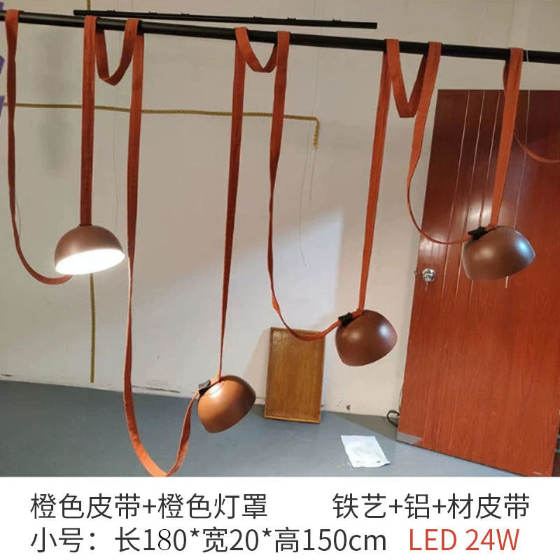 现代简约艺术创意客厅餐厅灯卧室床头书房展厅咖啡厅吧台皮带吊灯