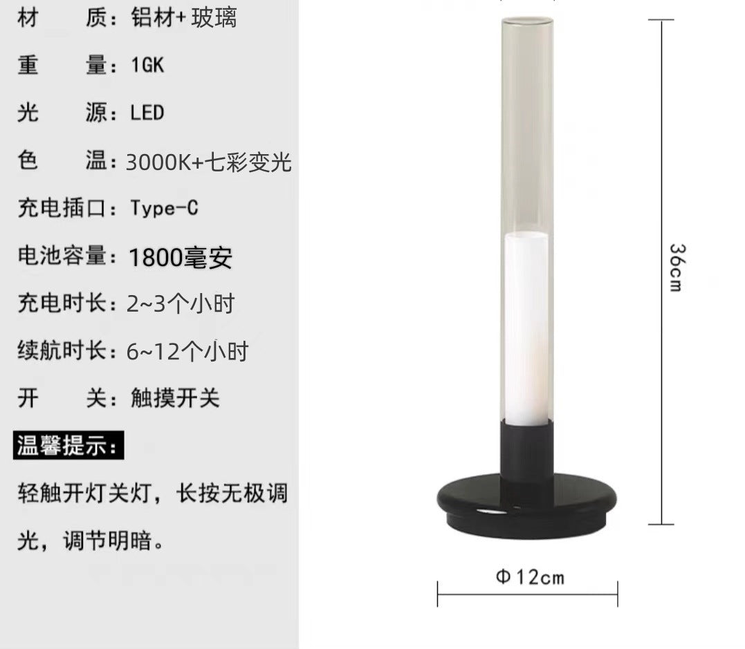 Cross-border rechargeable candle lamp, creative light touch bar, outdoor dining table, coffee table, candle lamp