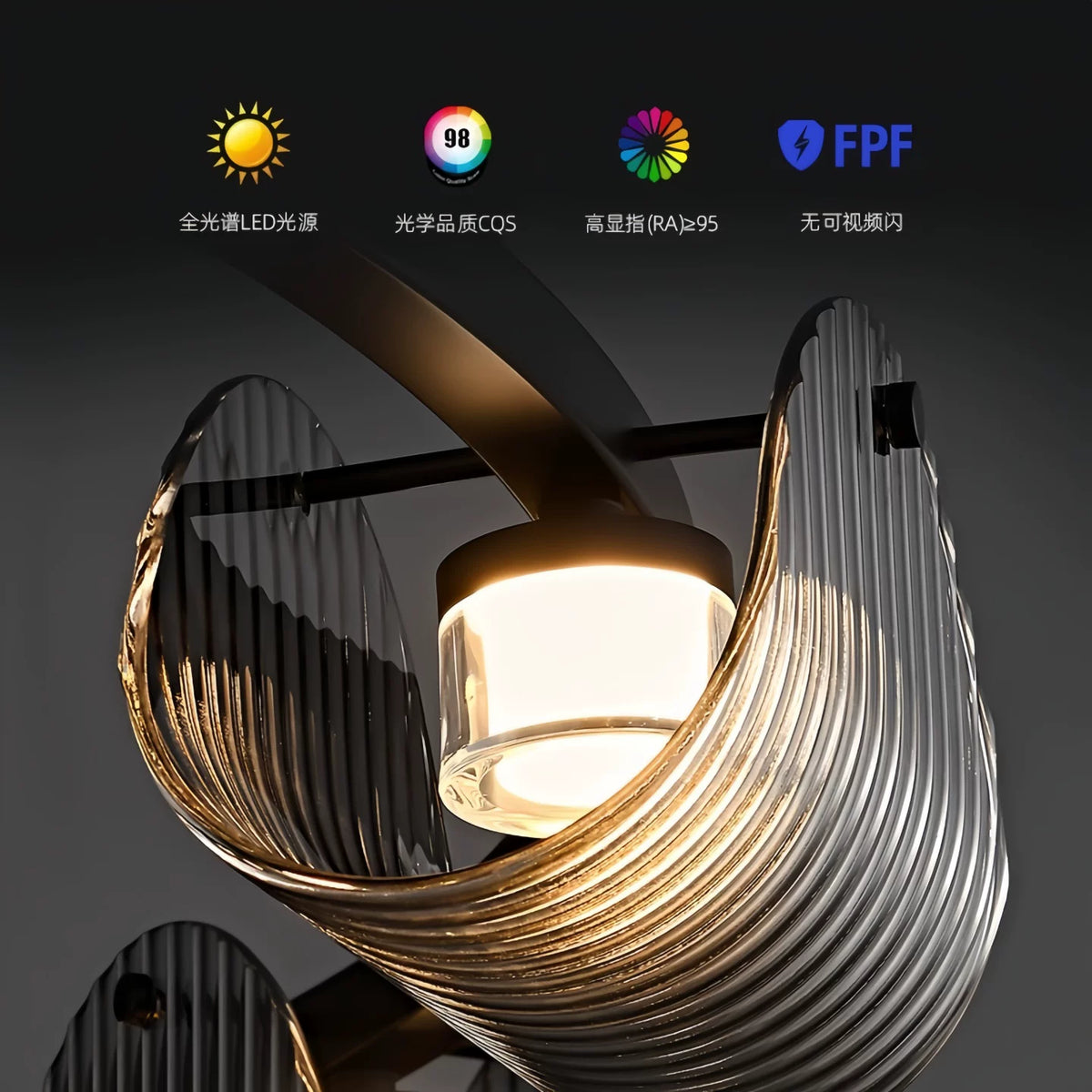 Nordic Style Bedside Glass Pendant Lamp, Italian Minimalist, Personalized, Creative, High-End, Full-Spectrum Designer Bedside Wall Lamp
